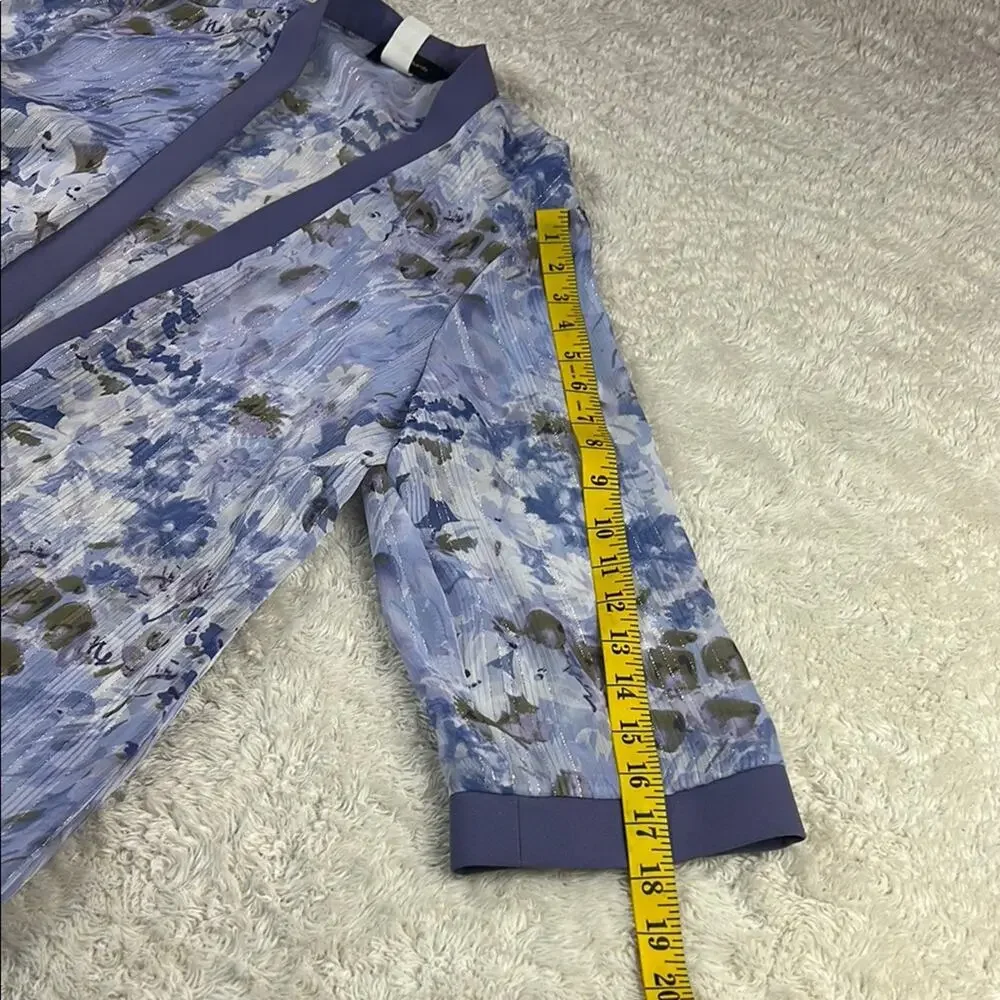 Vintage 90s R and M RIchards lilac purple floral‎ robe cardigan jacket, size 10